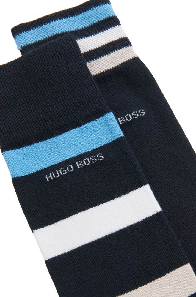 Hugo Boss Two-pack of regular-length socks Mørke Blå | OnQEbecI