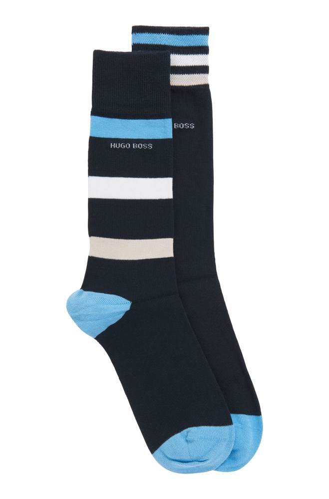 Hugo Boss Two-pack of regular-length socks Mørke Blå | OnQEbecI