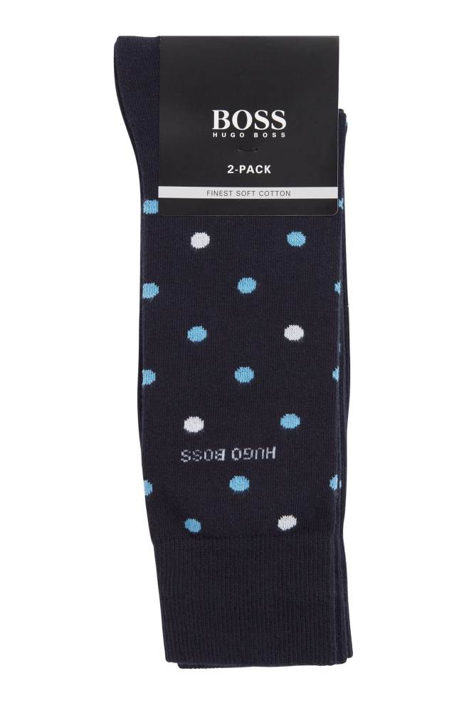 Hugo Boss Two-pack of regular-length socks Mørke Blå | WhzPTWd2