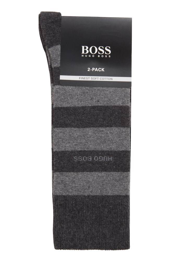 Hugo Boss Two-pack of regular-length socks Mørke Grå | a3qNU6pQ