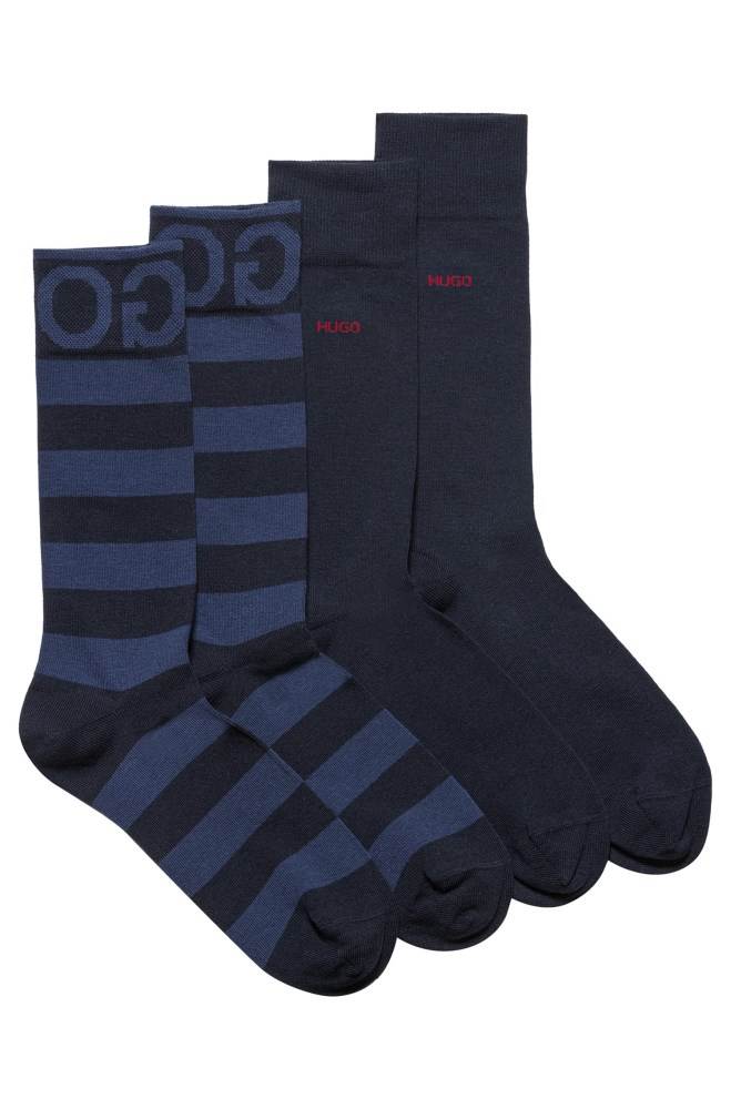 Hugo Boss Two-pack of regular-length socks Mørke Blå | m6LvjAPT