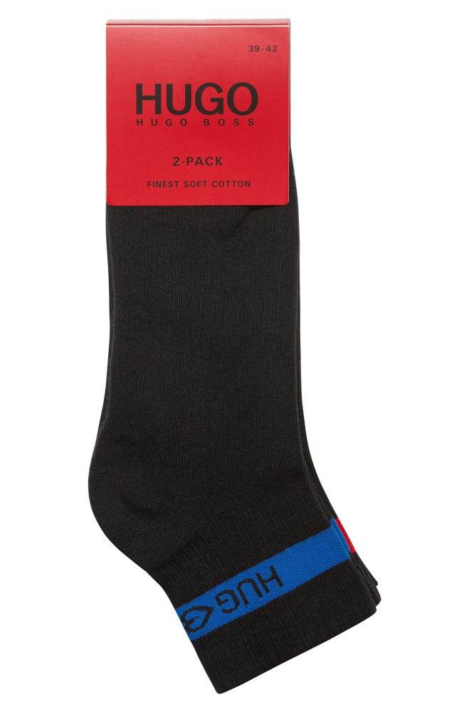 Hugo Boss Two-pack of short-length socks Svarte | uqk3vzOj