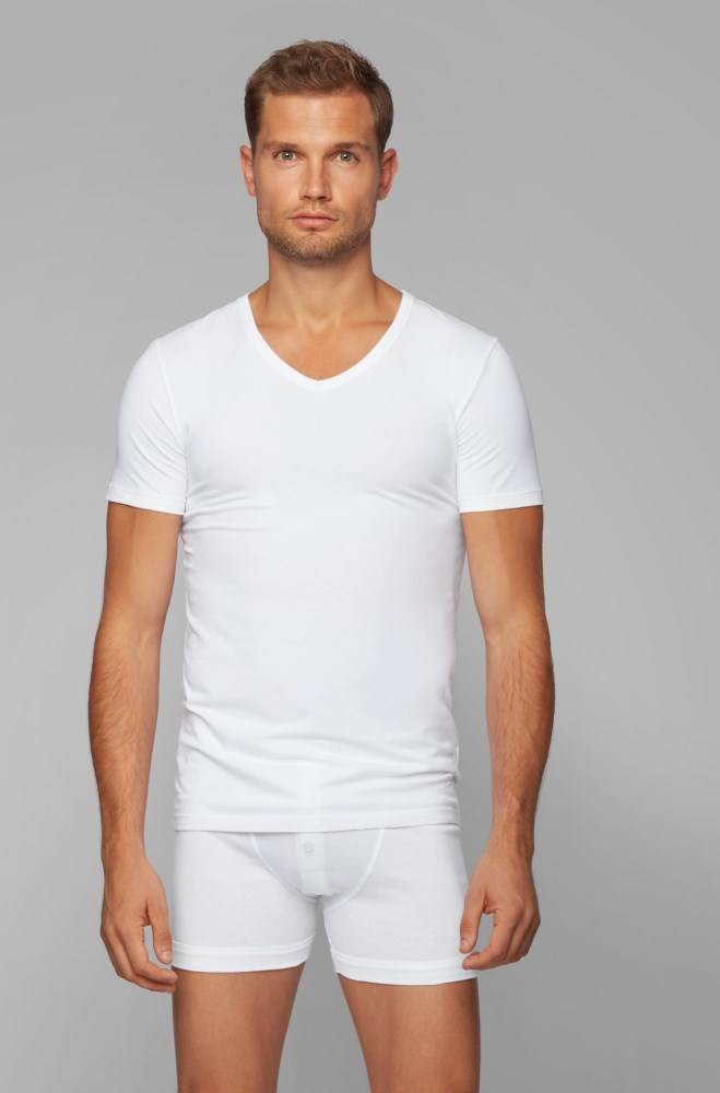 Hugo Boss Two-pack of slim-fit underwear T-shirts Hvite | eNsBOQgc