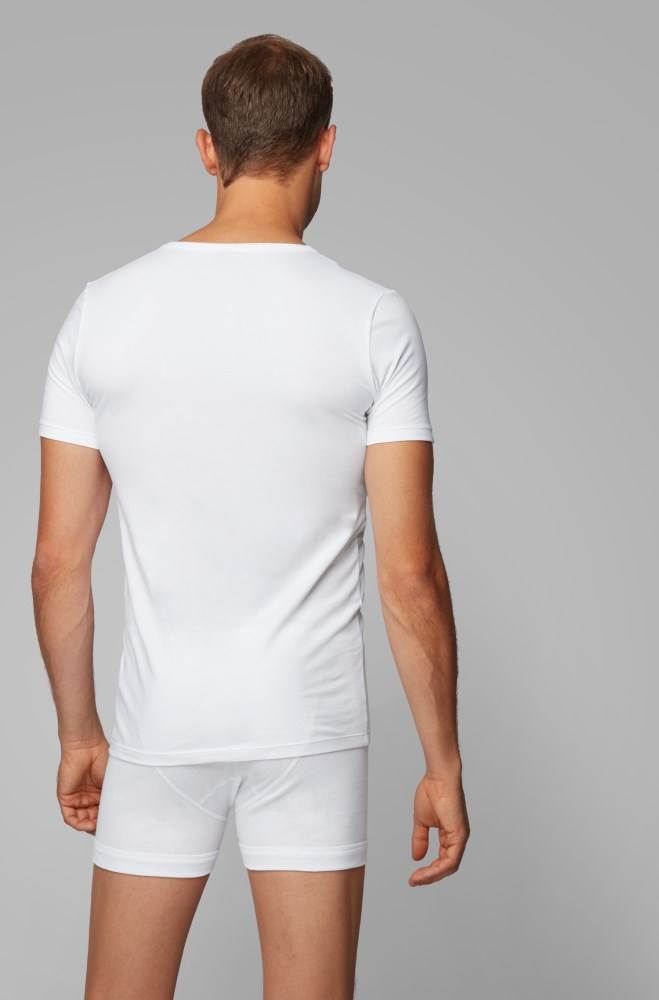 Hugo Boss Two-pack of slim-fit underwear T-shirts Hvite | eNsBOQgc