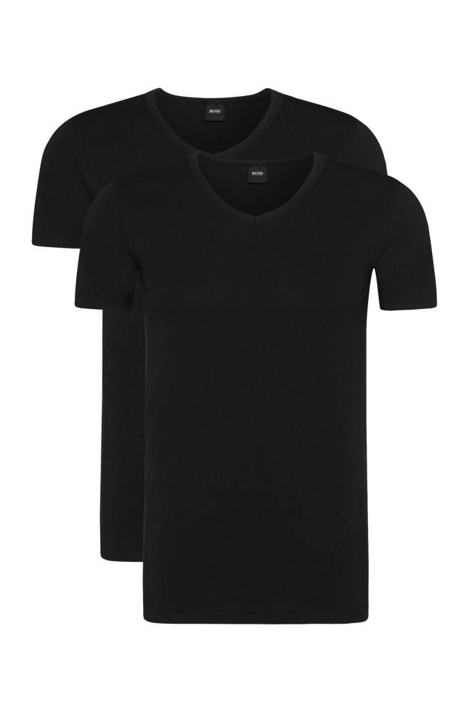 Hugo Boss Two-pack of slim-fit underwear T-shirts Svarte | r61spRDF