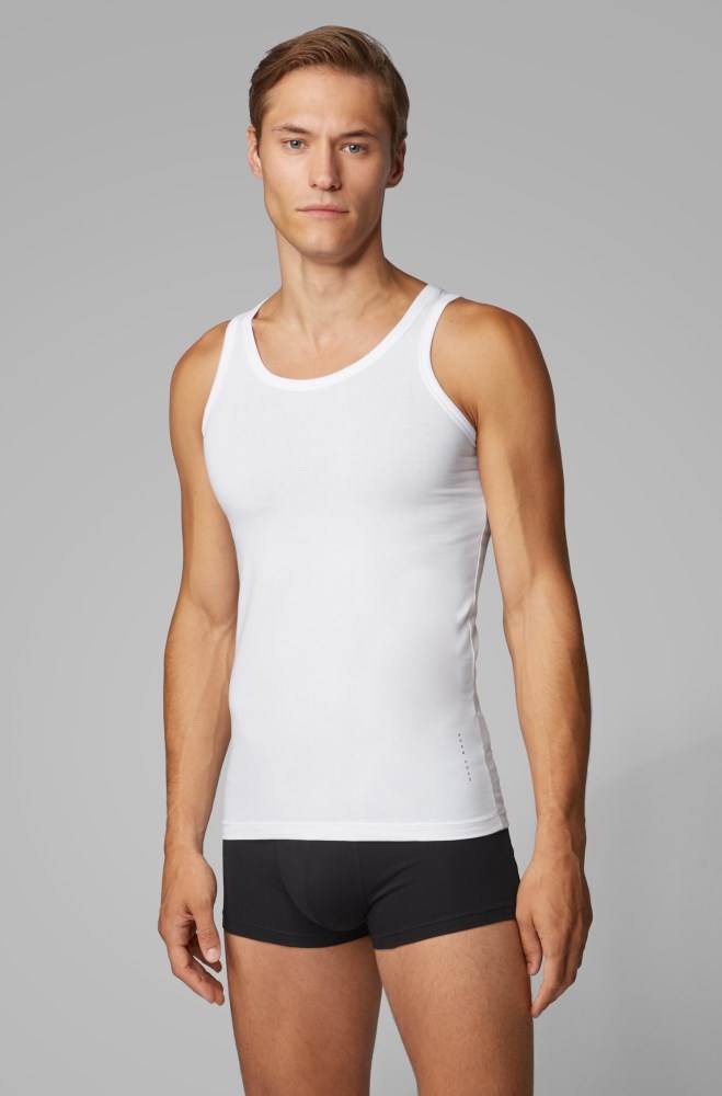 Hugo Boss Two-pack of slim-fit vests Hvite | NrEWm6Qo