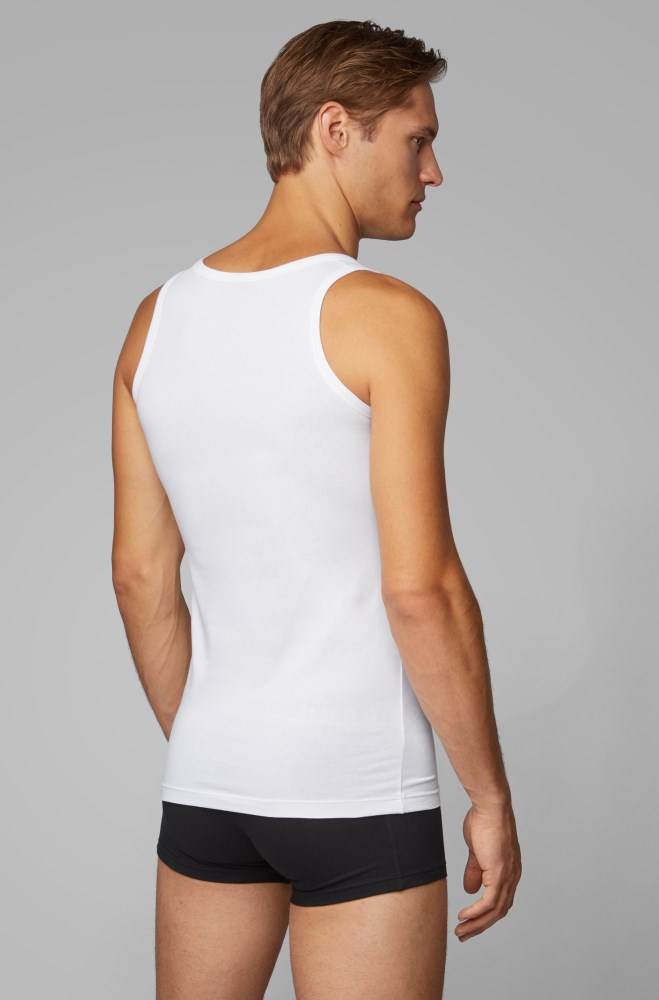 Hugo Boss Two-pack of slim-fit vests Hvite | NrEWm6Qo