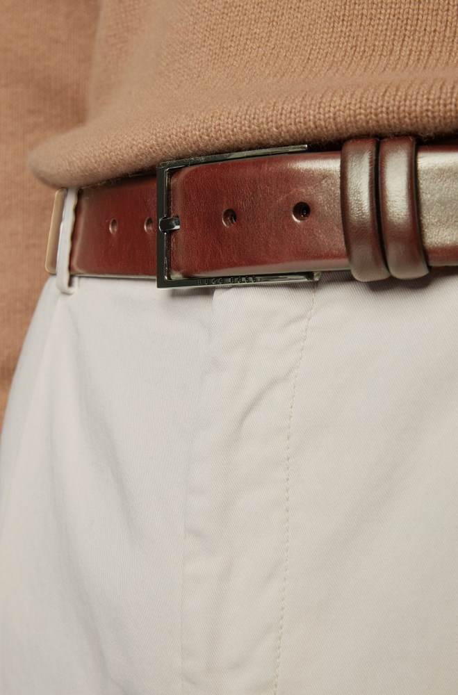 Hugo Boss Two-tone belt Brune | Cru5TIyH