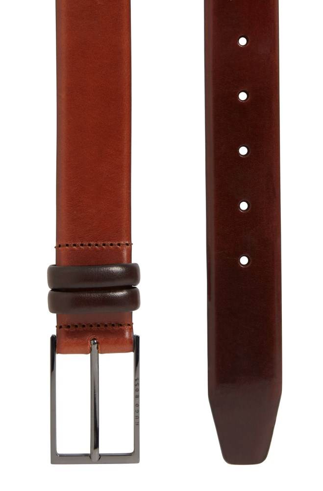 Hugo Boss Two-tone belt Brune | Cru5TIyH