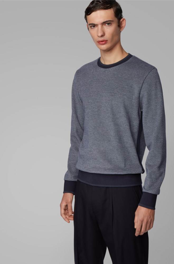 Hugo Boss Two-tone sweater Mørke Blå | mJbpMD7e