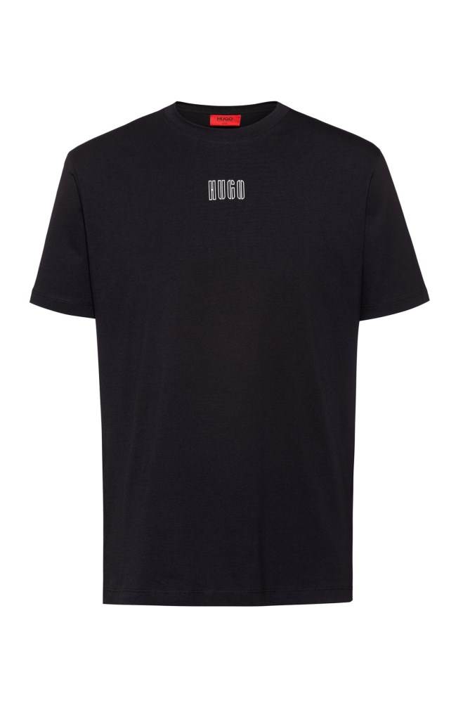 Hugo Boss Unisex cotton T-shirt Svarte | G3ldfIIS