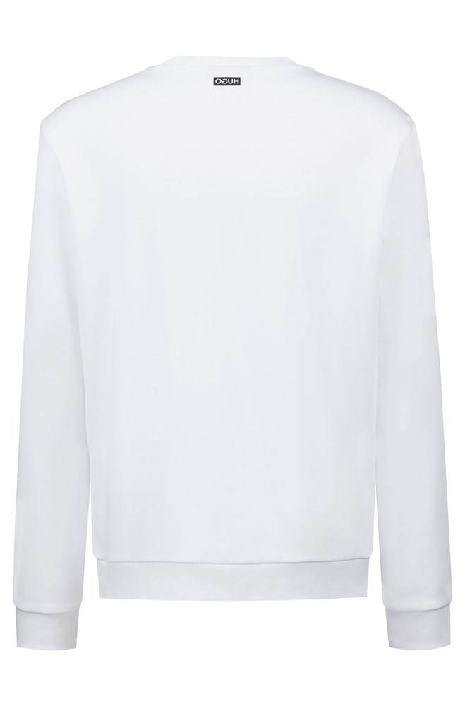 Hugo Boss Unisex cotton sweatshirt Hvite | odCYsJz2