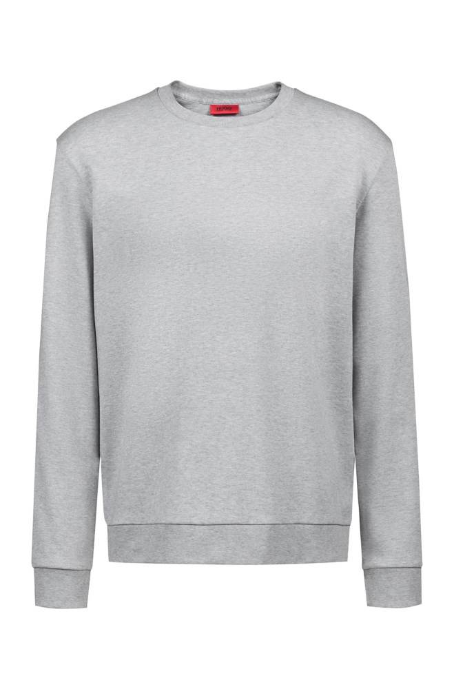 Hugo Boss Unisex cotton sweatshirt Lyse Grå | 4DGrXiR9