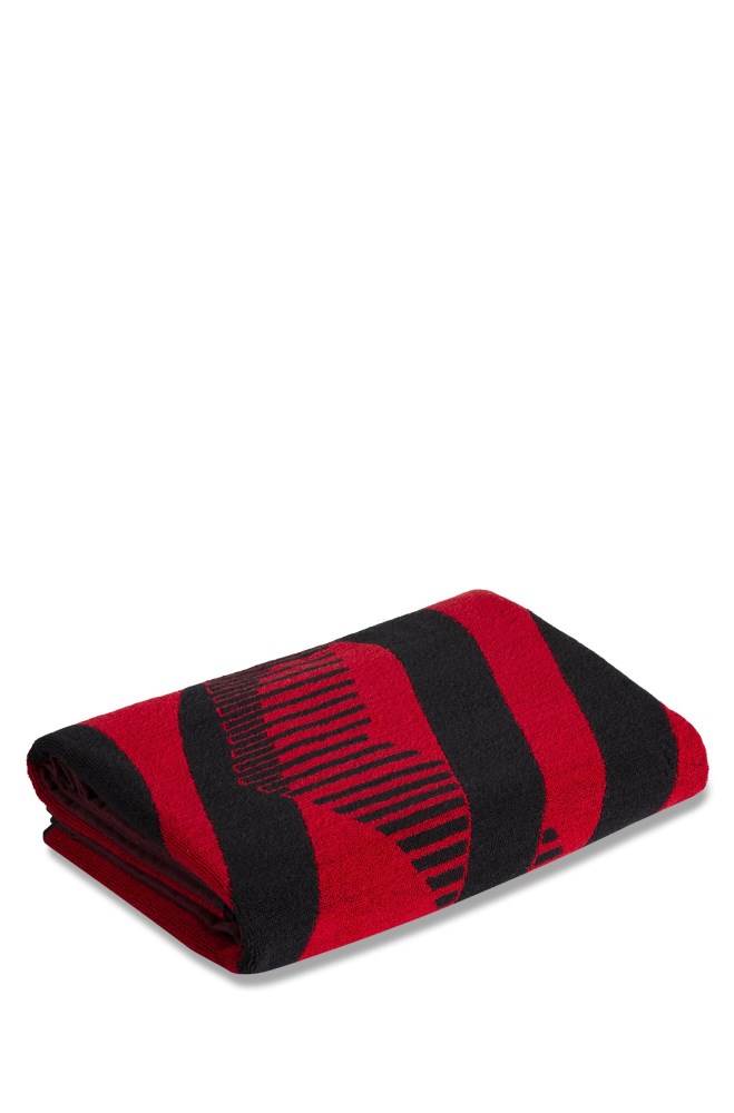 Hugo Boss Unisex cotton-terry beach towel Lyse Rosa | ldBEAJkI