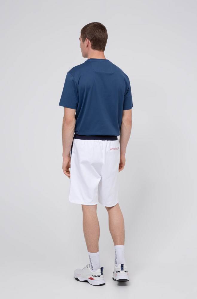 Hugo Boss Unisex interlock-cotton shorts Hvite | dhysEfLu