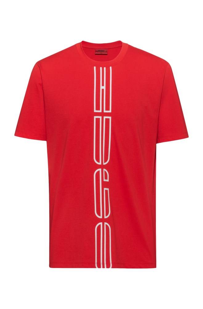 Hugo Boss Unisex logo-print T-shirt Lyse Rosa | SEEOCq08