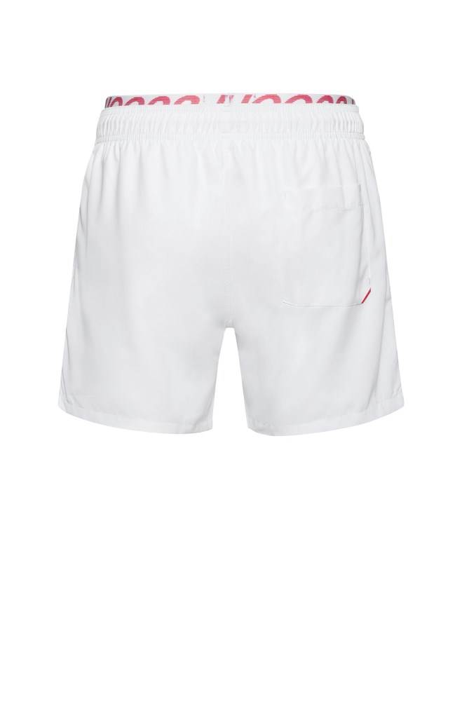 Hugo Boss Unisex quick-drying swim shorts Hvite | TZGYsiva