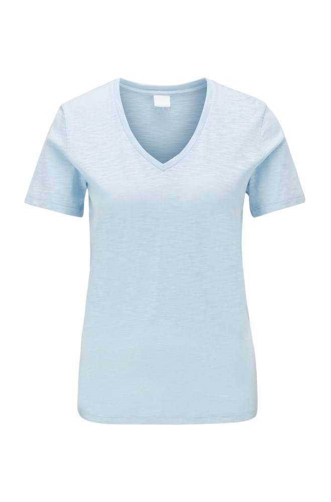 Hugo Boss V-neck T-shirt Lyse Blå | Lx8Nnu7f