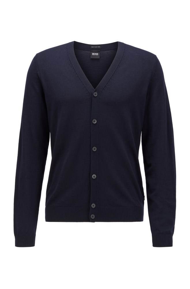 Hugo Boss V-neck cardigan Mørke Blå | ELcWI1kK