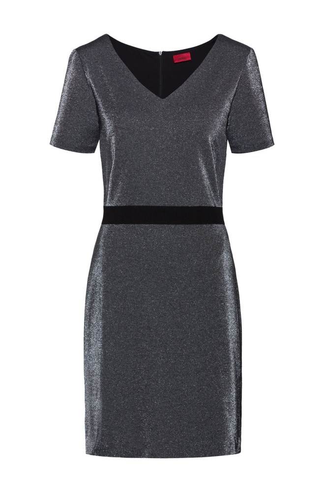 Hugo Boss V-neck dress Mørke Grå | aWpnUGbN