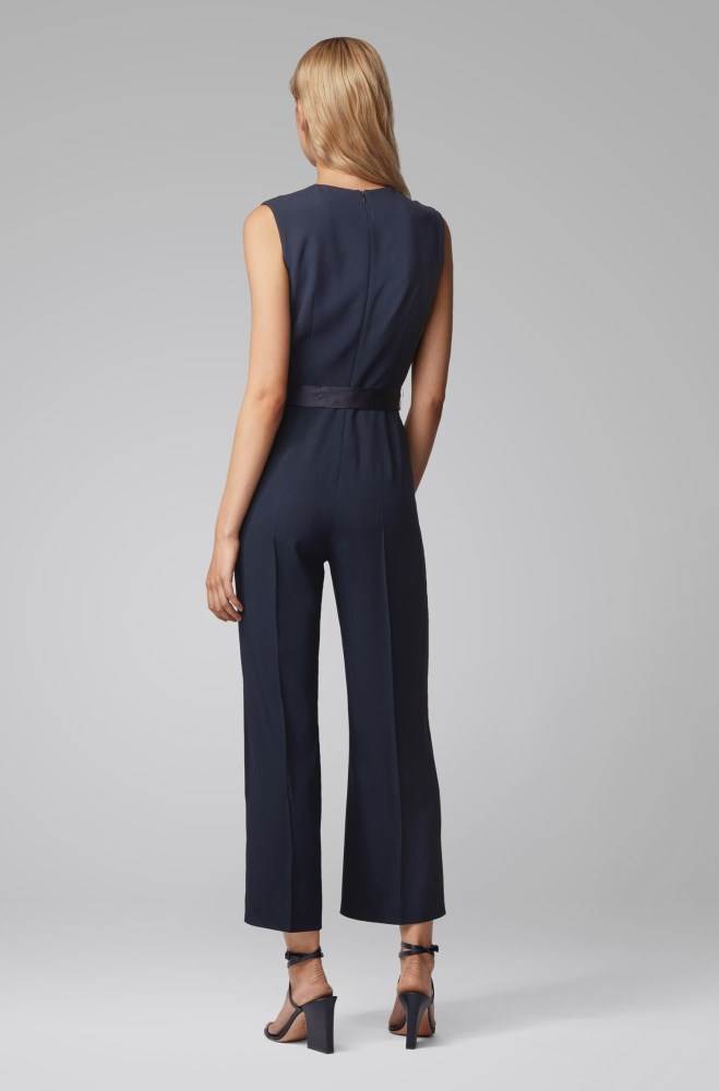 Hugo Boss V-neck jumpsuit Mørke Blå | 2odxO82F