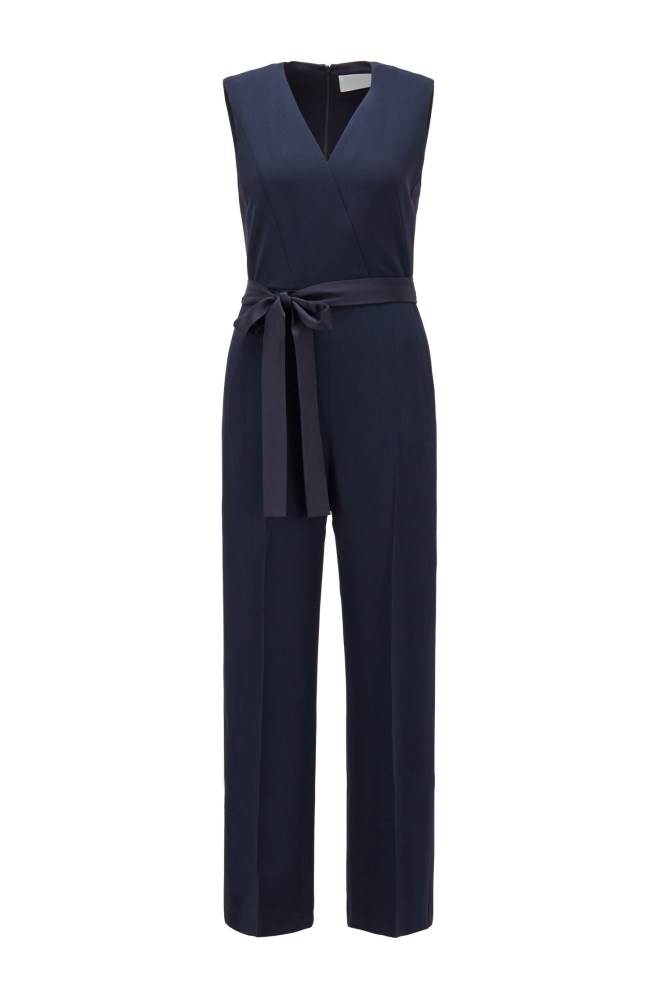 Hugo Boss V-neck jumpsuit Mørke Blå | 2odxO82F