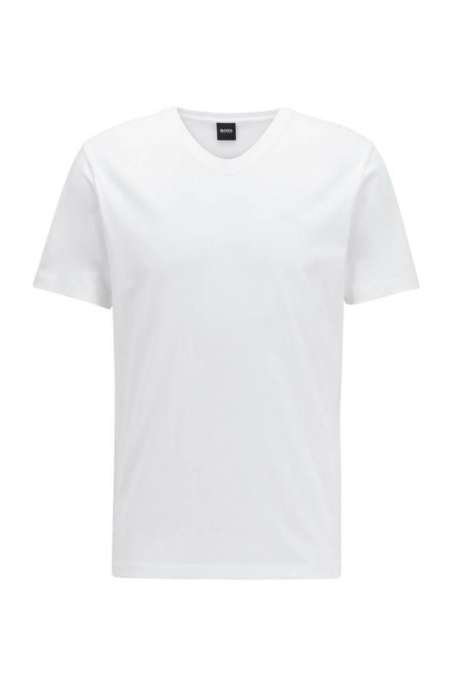 Hugo Boss V-neck logo T-shirt Hvite | LMRQkf1T