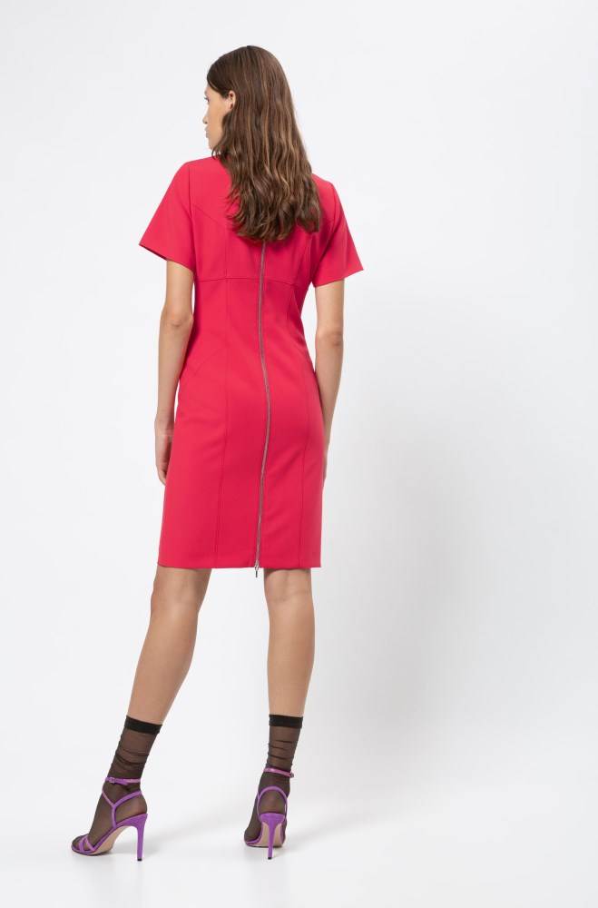 Hugo Boss V-neck pencil dress Rød | JPKzQ6rw