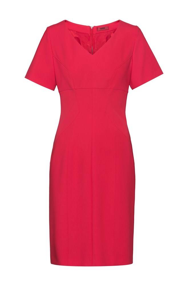 Hugo Boss V-neck pencil dress Rød | JPKzQ6rw