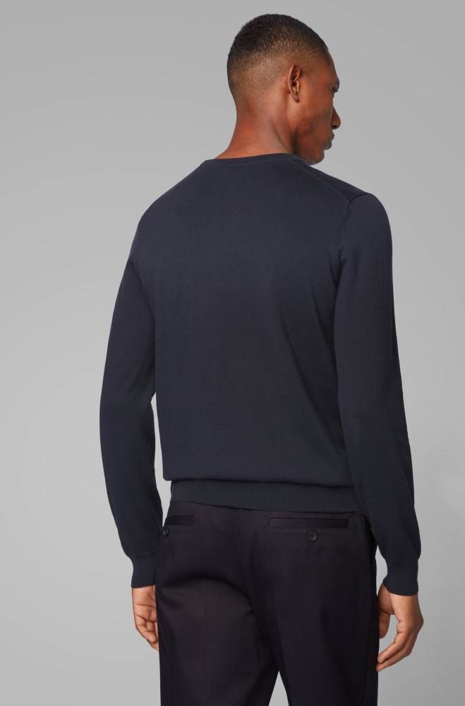 Hugo Boss V-neck sweater Mørke Blå | jS2XO3wT