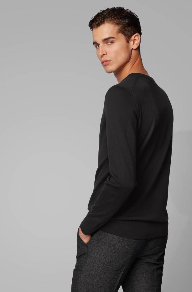 Hugo Boss V-neck sweater Svarte | I38SqOGk