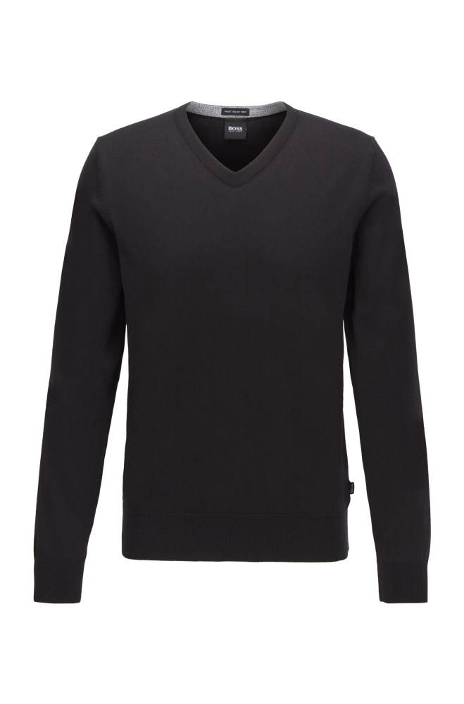 Hugo Boss V-neck sweater Svarte | I38SqOGk