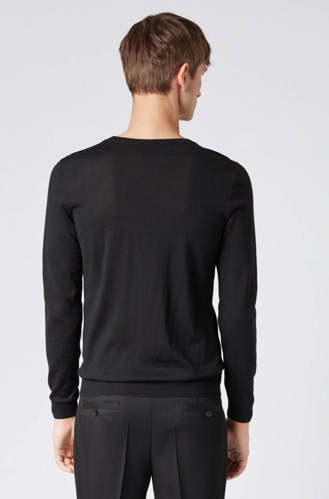 Hugo Boss V-neck sweater Svarte | kJRdXT3i