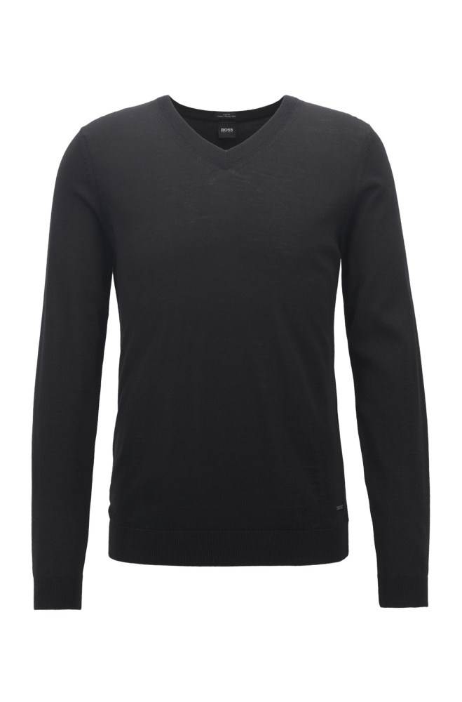 Hugo Boss V-neck sweater Svarte | kJRdXT3i