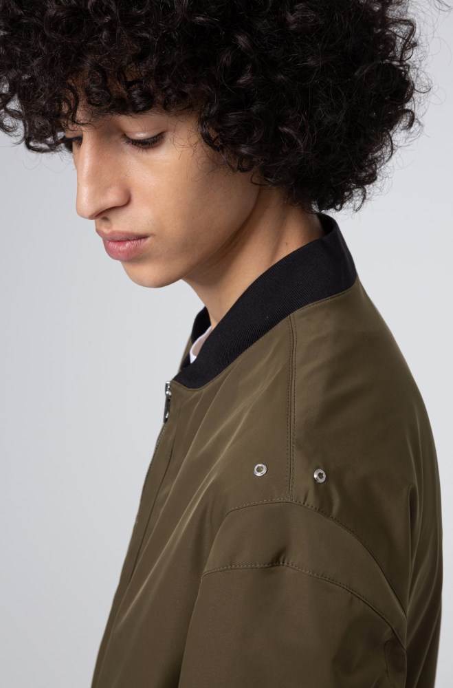 Hugo Boss Vann-repellent bomber jacket Khaki | o3RunwfG