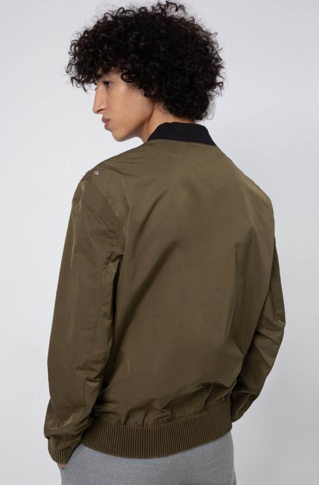 Hugo Boss Vann-repellent bomber jacket Khaki | o3RunwfG