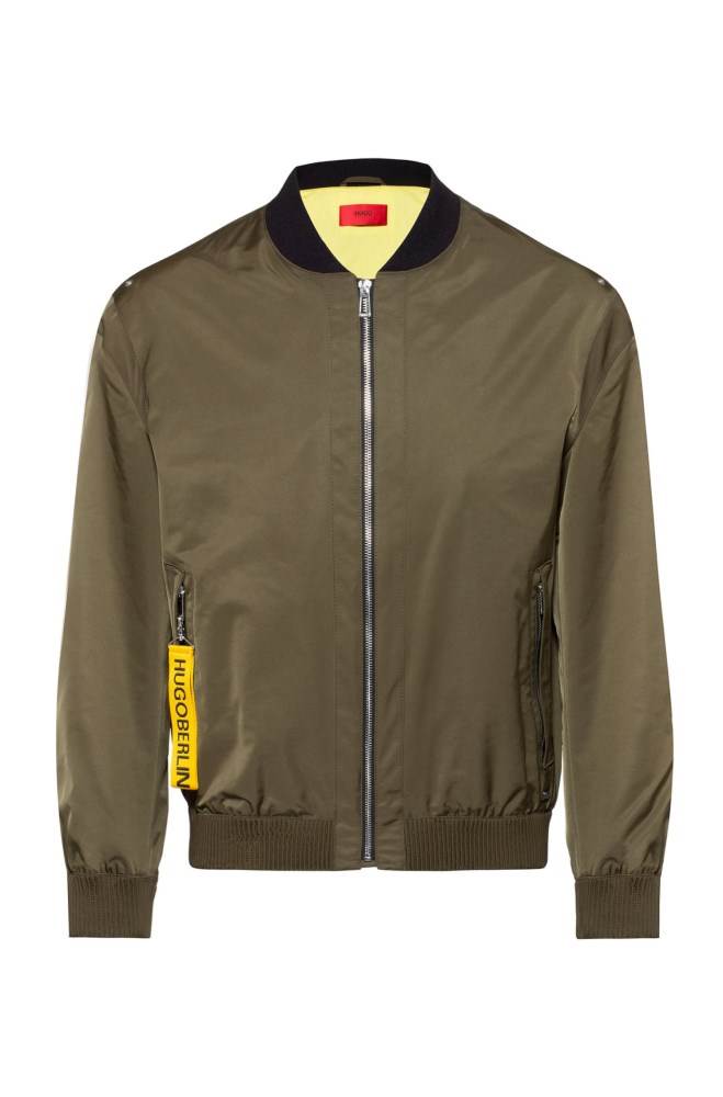 Hugo Boss Vann-repellent bomber jacket Khaki | o3RunwfG