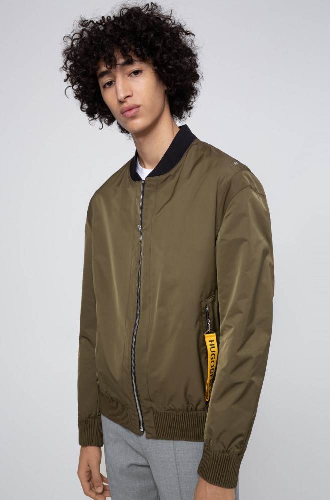 Hugo Boss Vann-repellent bomber jacket Khaki | o3RunwfG