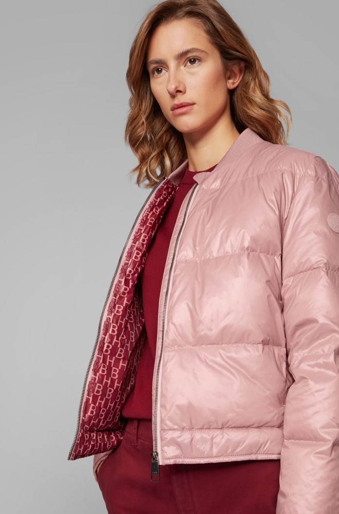 Hugo Boss Vann-repellent bomber jacket Lyse Rosa | sYv5bB0K