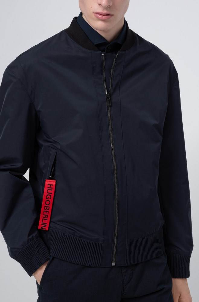 Hugo Boss Vann-repellent bomber jacket Mørke Blå | ox2e2Owv