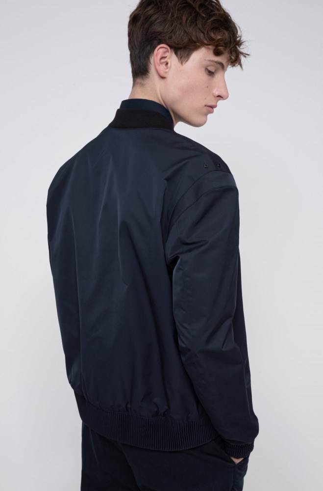 Hugo Boss Vann-repellent bomber jacket Mørke Blå | ox2e2Owv