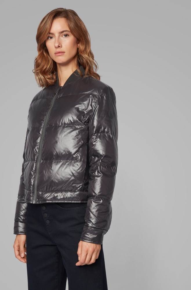 Hugo Boss Vann-repellent bomber jacket Svarte | rOj9nWyn