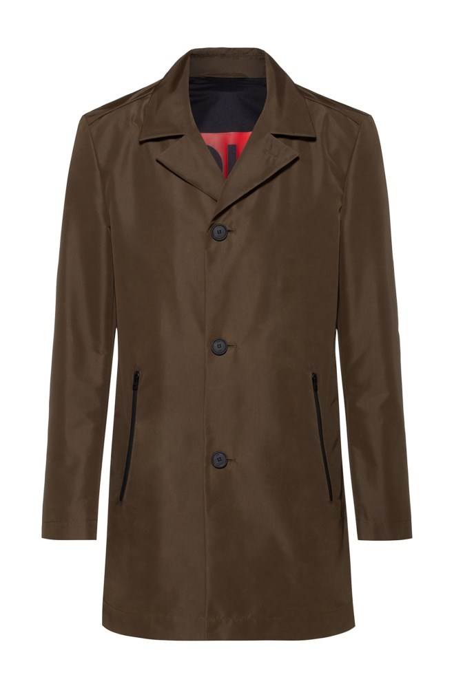 Hugo Boss Vann-repellent coat Khaki | oHgkAzaU