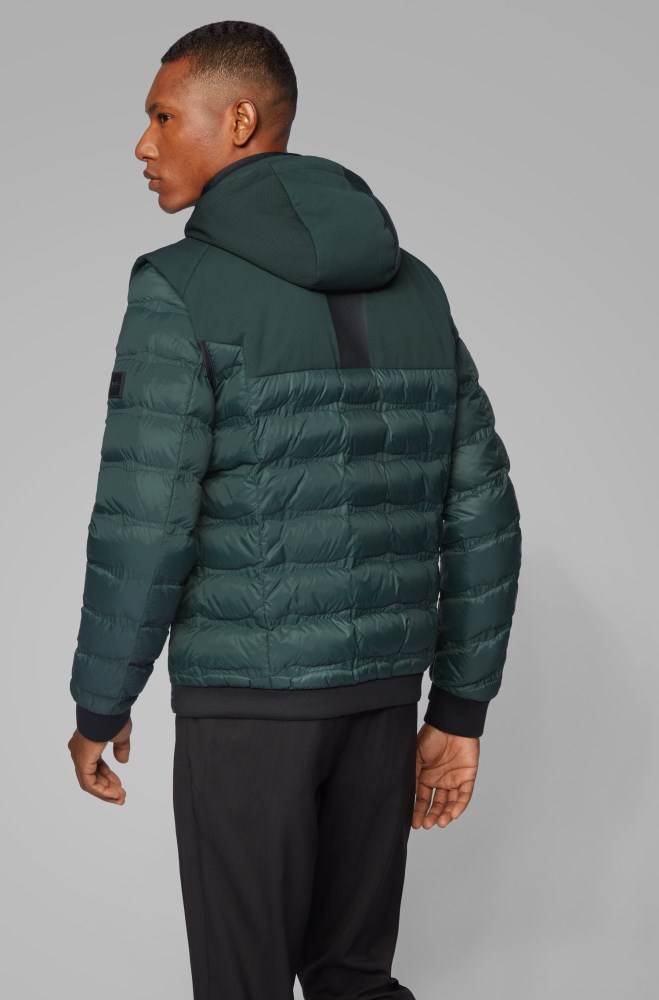 Hugo Boss Vann-repellent down jacket Grønn | PGcbRr1g