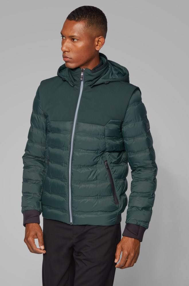 Hugo Boss Vann-repellent down jacket Grønn | PGcbRr1g