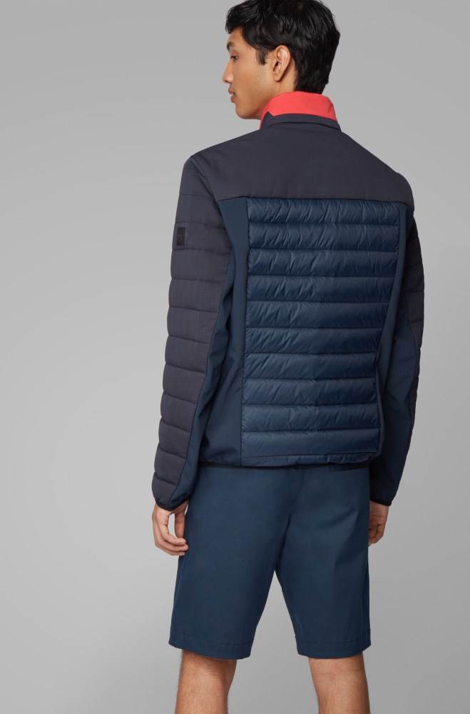 Hugo Boss Vann-repellent down jacket Mørke Blå | dmSgijzG