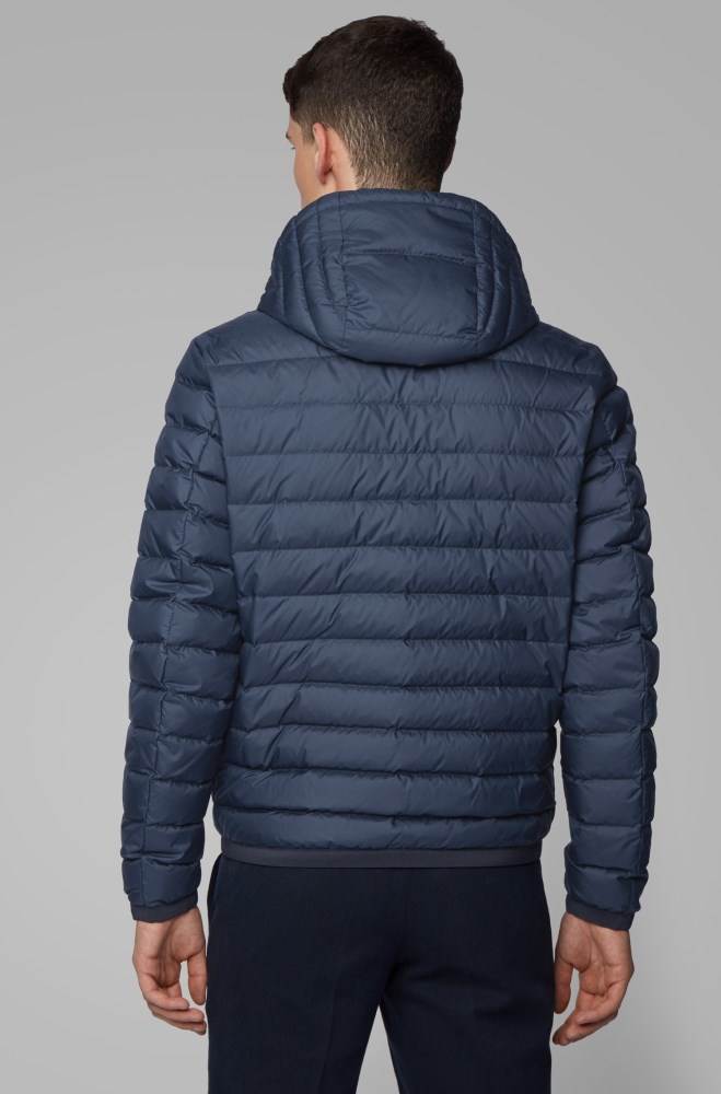 Hugo Boss Vann-repellent down jacket Mørke Blå | sIXzMt6p