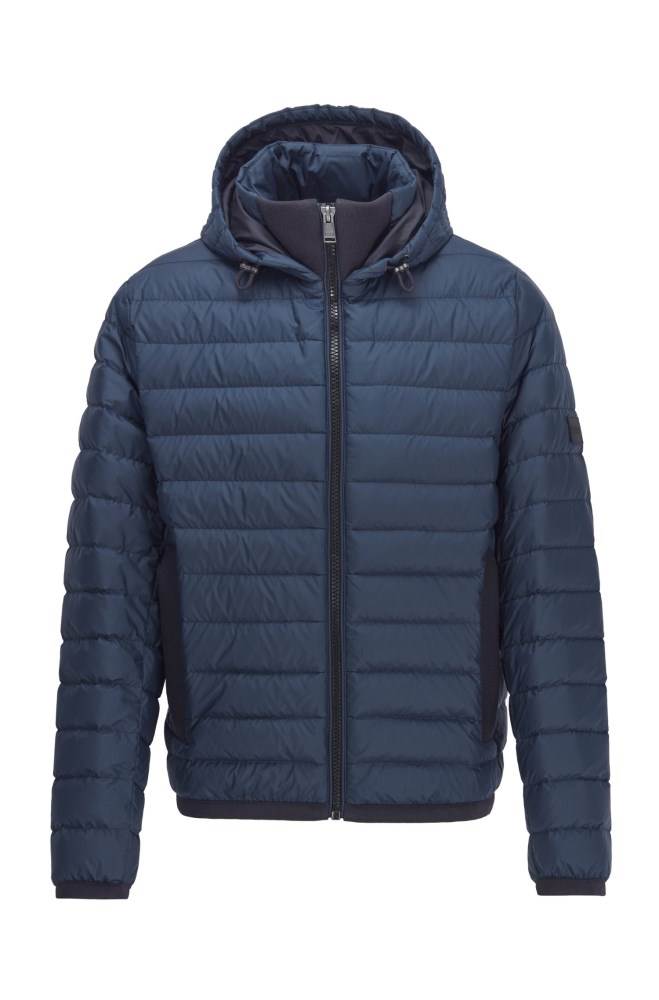 Hugo Boss Vann-repellent down jacket Mørke Blå | sIXzMt6p