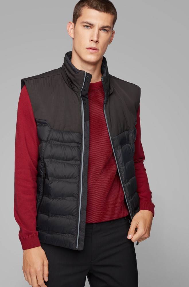 Hugo Boss Vann-repellent down jacket Svarte | UErPYuWo