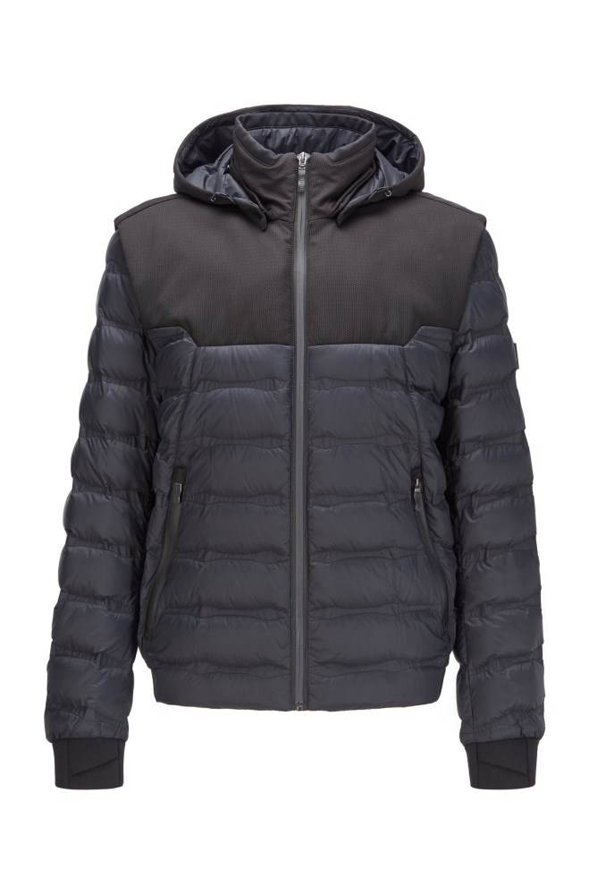 Hugo Boss Vann-repellent down jacket Svarte | UErPYuWo